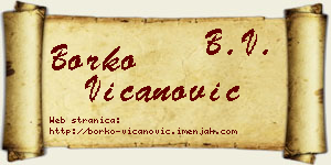 Borko Vicanović vizit kartica